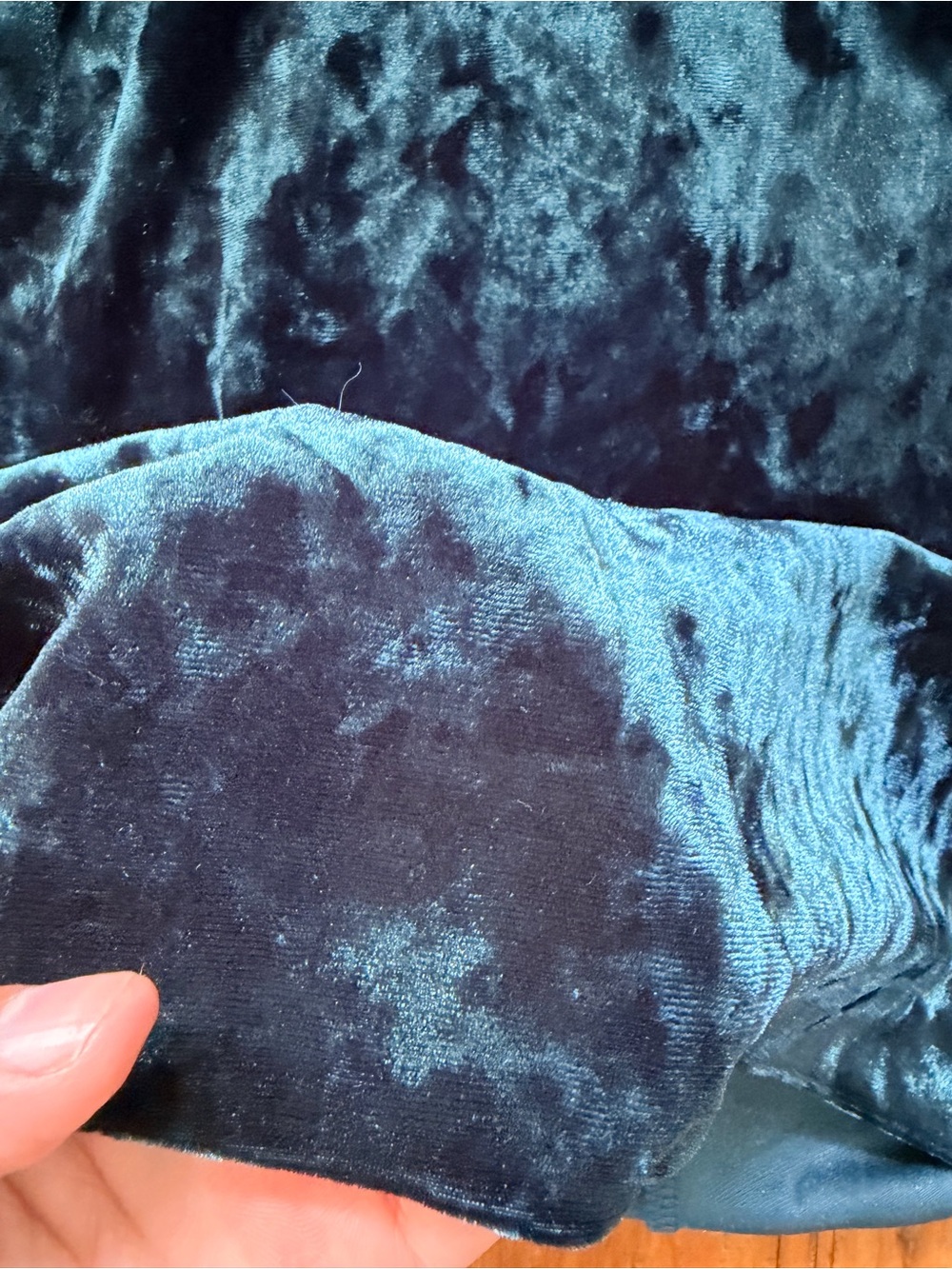 Zara Teal Velvet Twist-Front Mini Dress - Picture 11 of 15